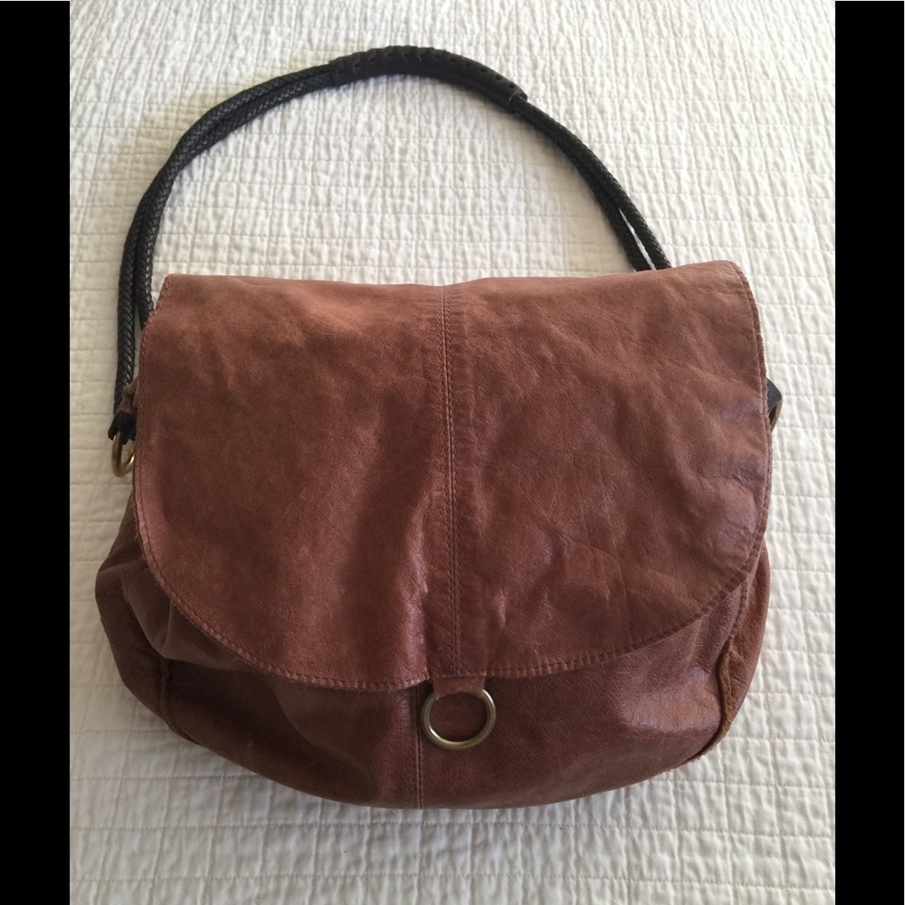 EUC Henri Lou brown leather hobo bag